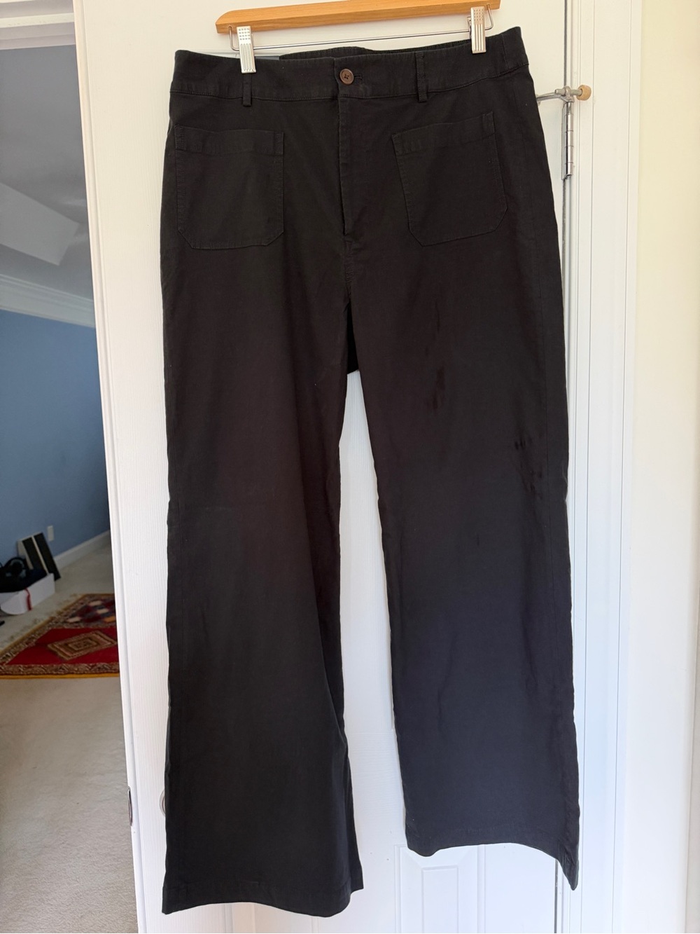 J. Crew Black Wide-Leg Chinos